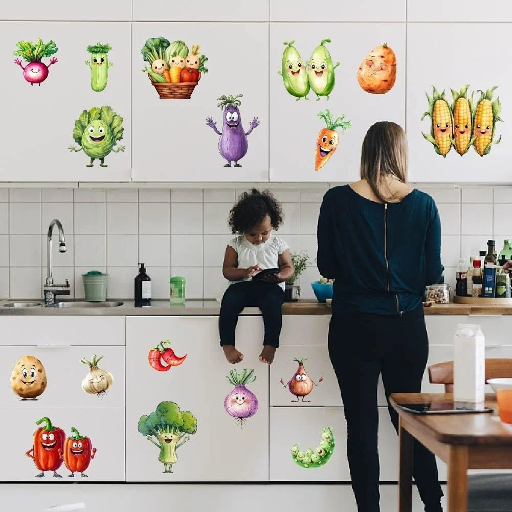 Наклейка на стіну SUPERDANT Cartoon Vegetables Вінілова Самоклеюча, фото №4