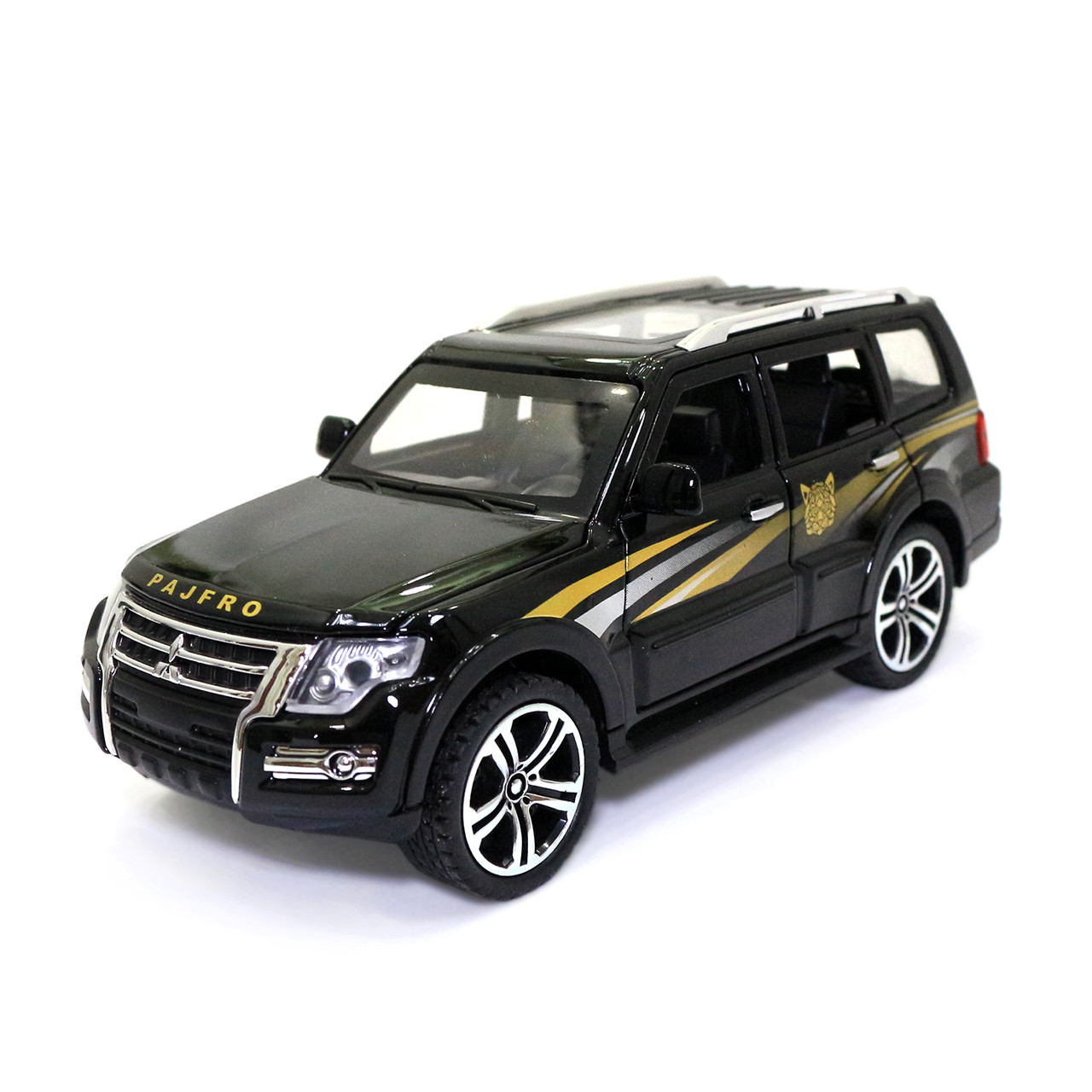 Машинка металлическая Mitsubishi Pajero AutoExpert Митсубиси Паджеро джип черный звук свет 16 см (GT-2156), фото №2