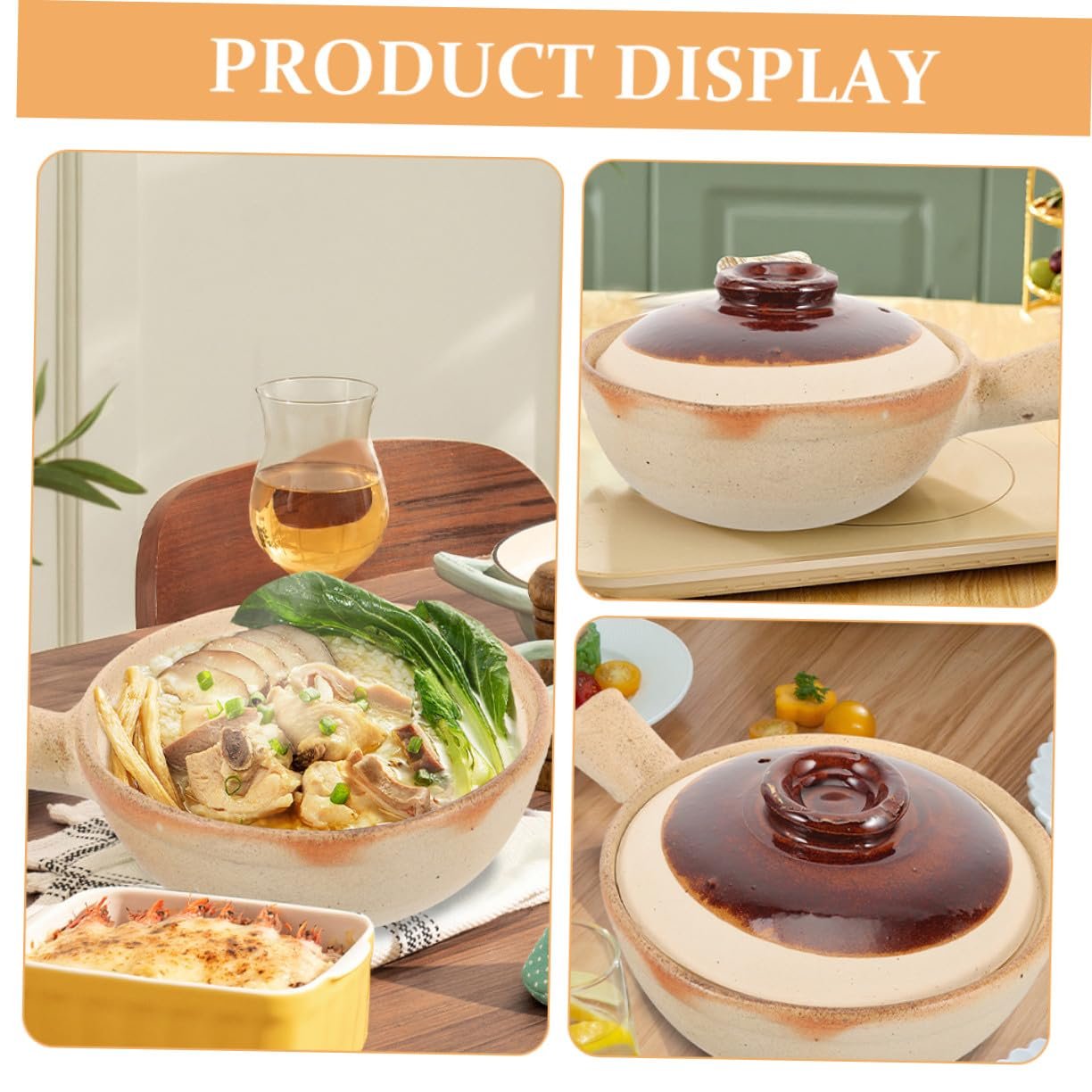 Кастрюля VALICLUD керамическая с крышкой для супа и тушения, фото №7