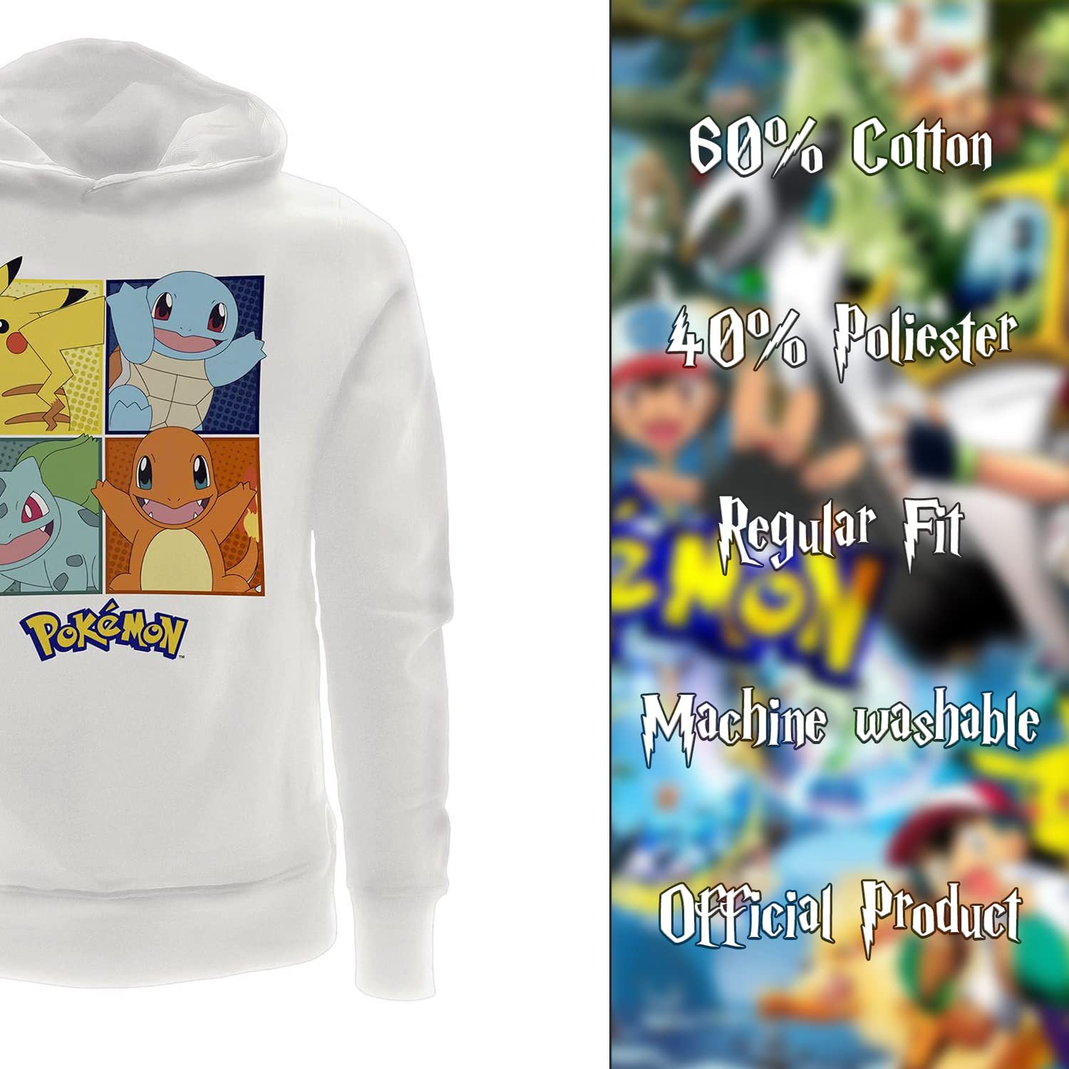 Худі Pokemon Fashion UK Білий Бавовна (Дитячий), фото №4