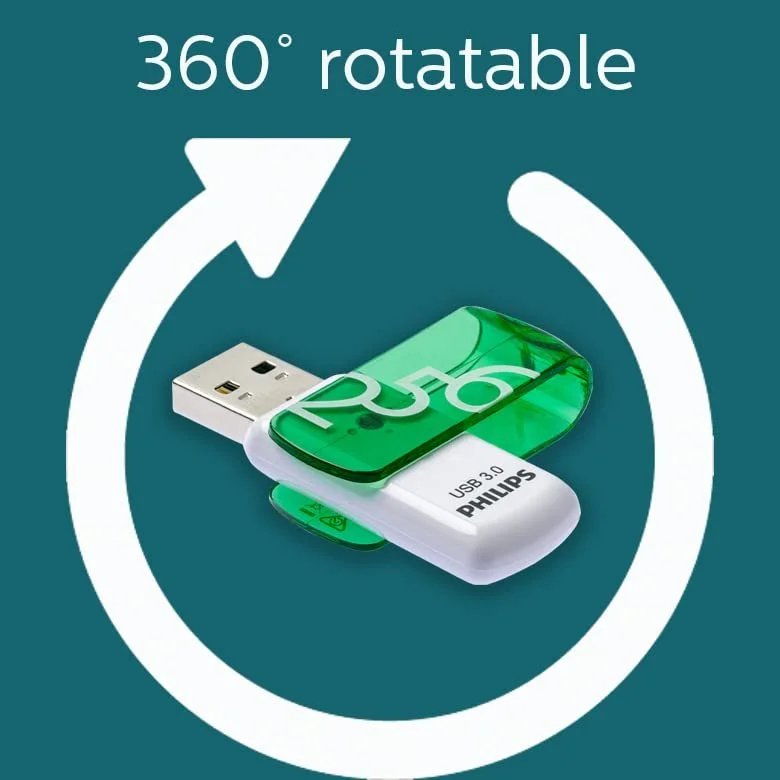 USB-флеш-накопичувач Philips Vivid Edition Super Speed 3.0 256GB зі складаним ковпачком до 100МБ/с, фото №5 USB-флеш-накопичувач Philips Vivid Edition Super Speed 3.0 256GB зі складаним ковпачком до 100МБ/с, фото №5