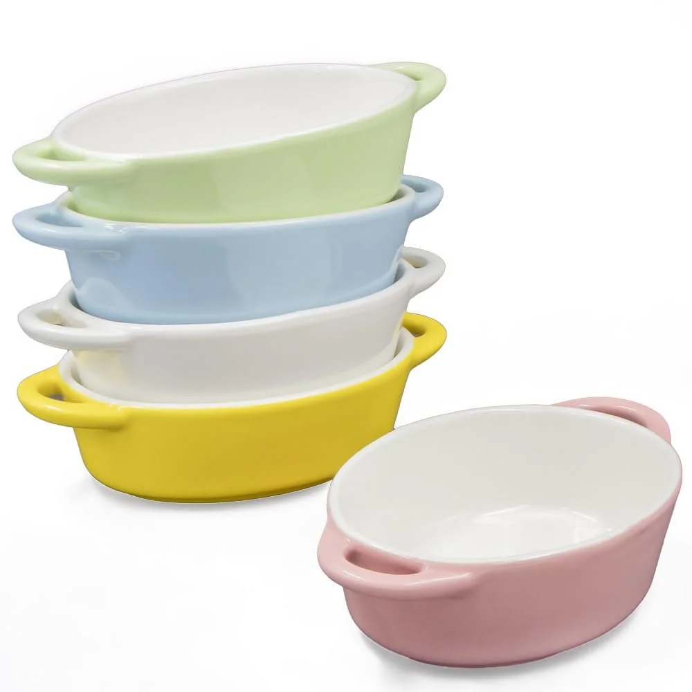 Форми для запікання Набір з 4 шт Овальні Керамічні 300 мл Білий, фото №8