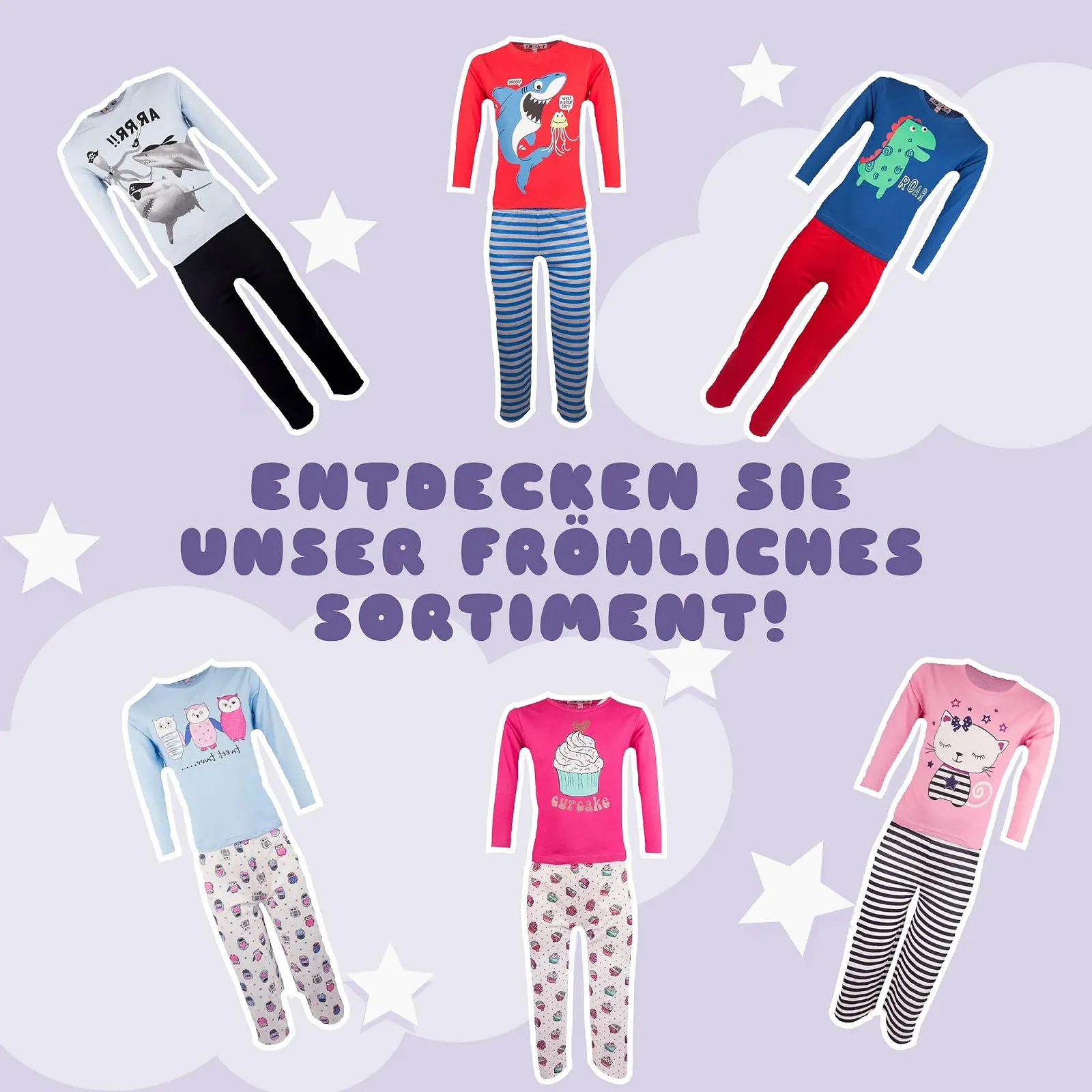 Детская пижама с длинным рукавом для мальчиков 2 шт. Хлопок Акула, фото №8