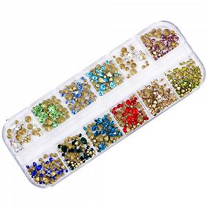 Стразы для ногтей Плоские Глянцевые Разные цвета, 1 упаковка - Фото 1