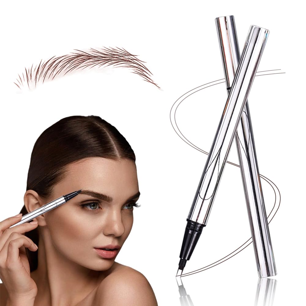 Карандаш для бровей Microblading Pack of 2 3D 2 Fork Tips Long-Lasting Waterproof (Темно-Коричневый), фото №1
