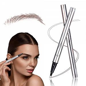 Карандаш для бровей Microblading Pack of 2 3D 2 Fork Tips Long-Lasting Waterproof (Темно-Коричневый) - Фото 1