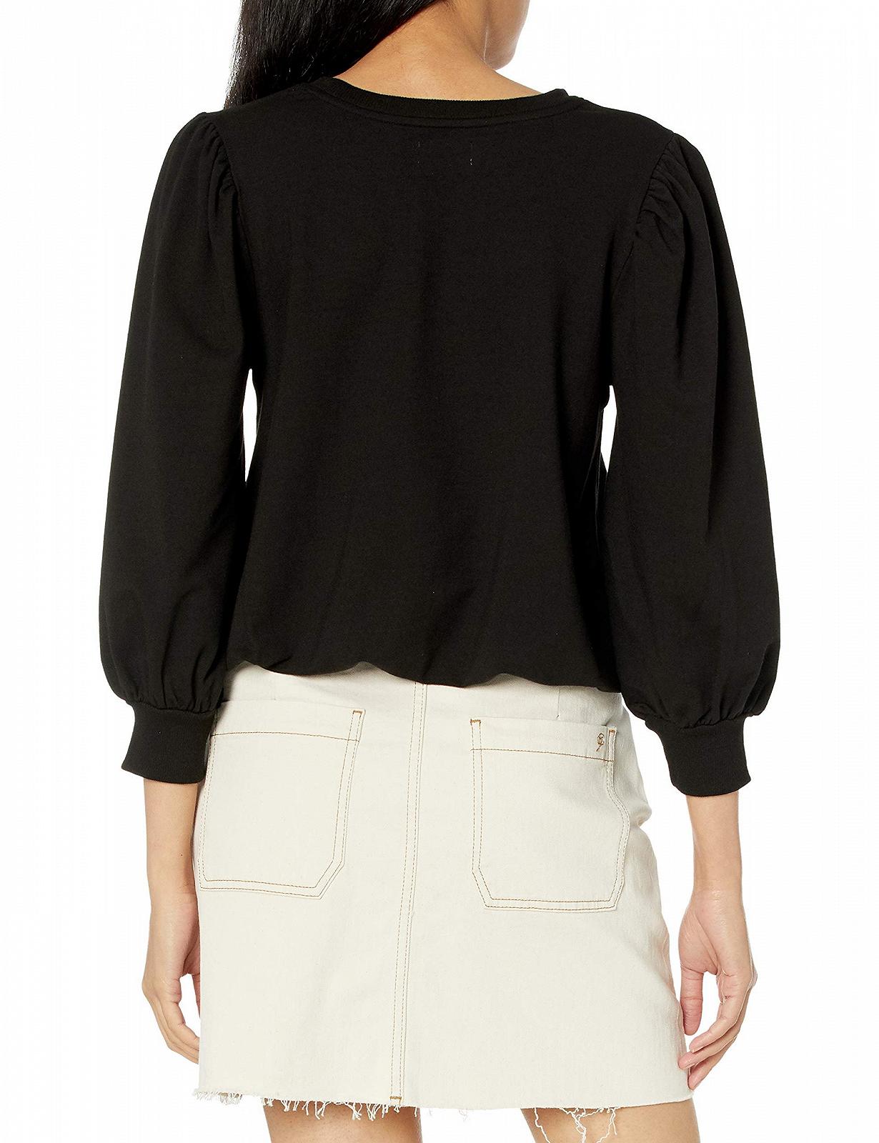 Женский свитшот с короткими рукавами-буфами The Drop LEONA, французский махровый трикотаж, фото №2 Женский свитшот с короткими рукавами-буфами The Drop LEONA, французский махровый трикотаж, фото №2