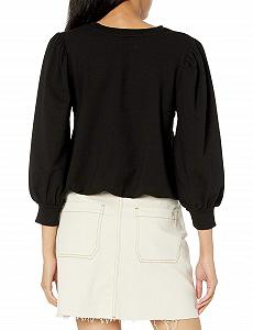 Женский свитшот с короткими рукавами-буфами The Drop LEONA, французский махровый трикотаж synthetic.ua - Фото 1