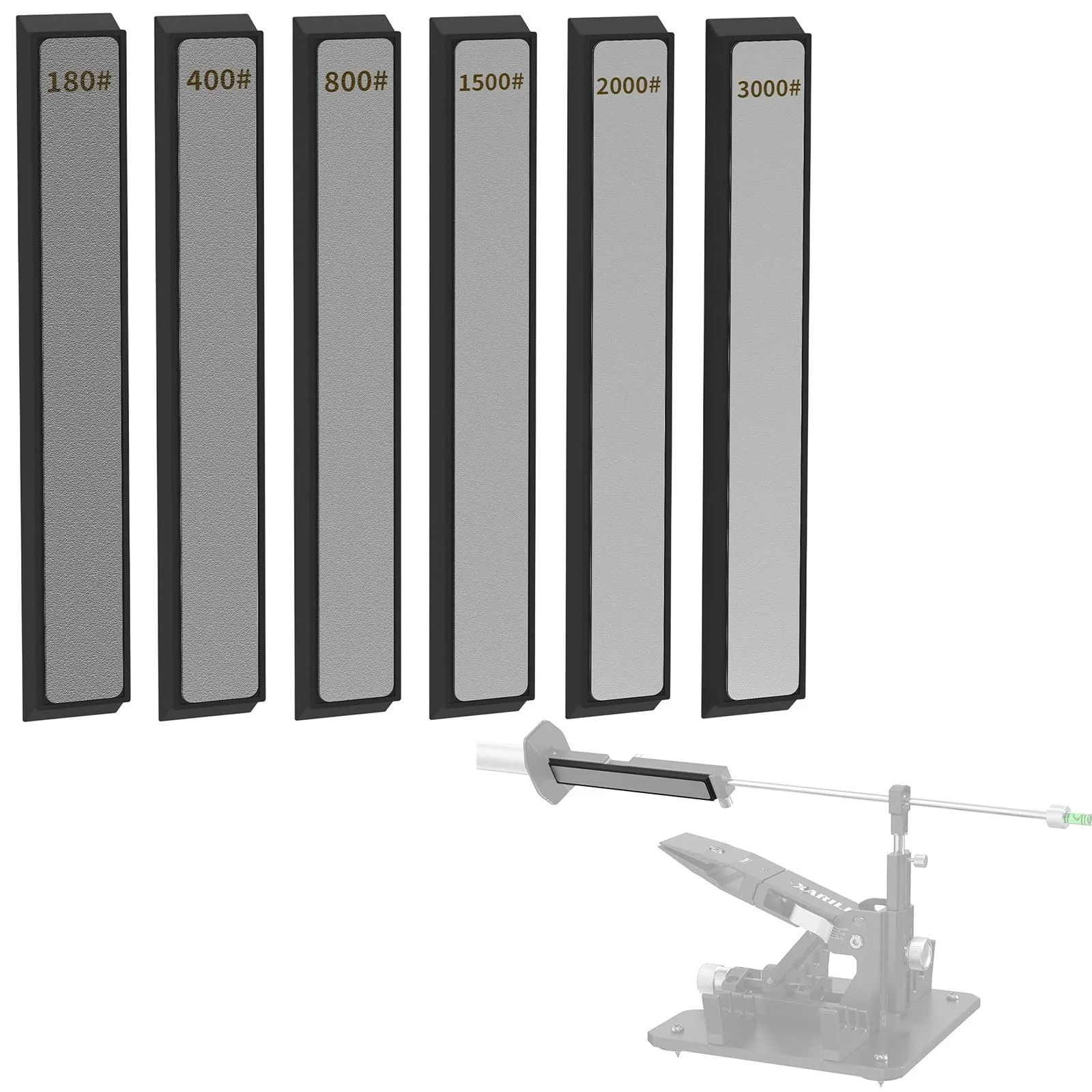 Система для заточування ножів 6 штук камені 180/400/1500/3000 грит, фото №7