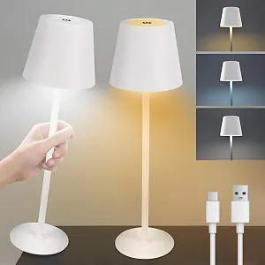 Настільна лампа LED Бездротова Портативна Сенсорна Акумуляторна Бежевий - Фото 1