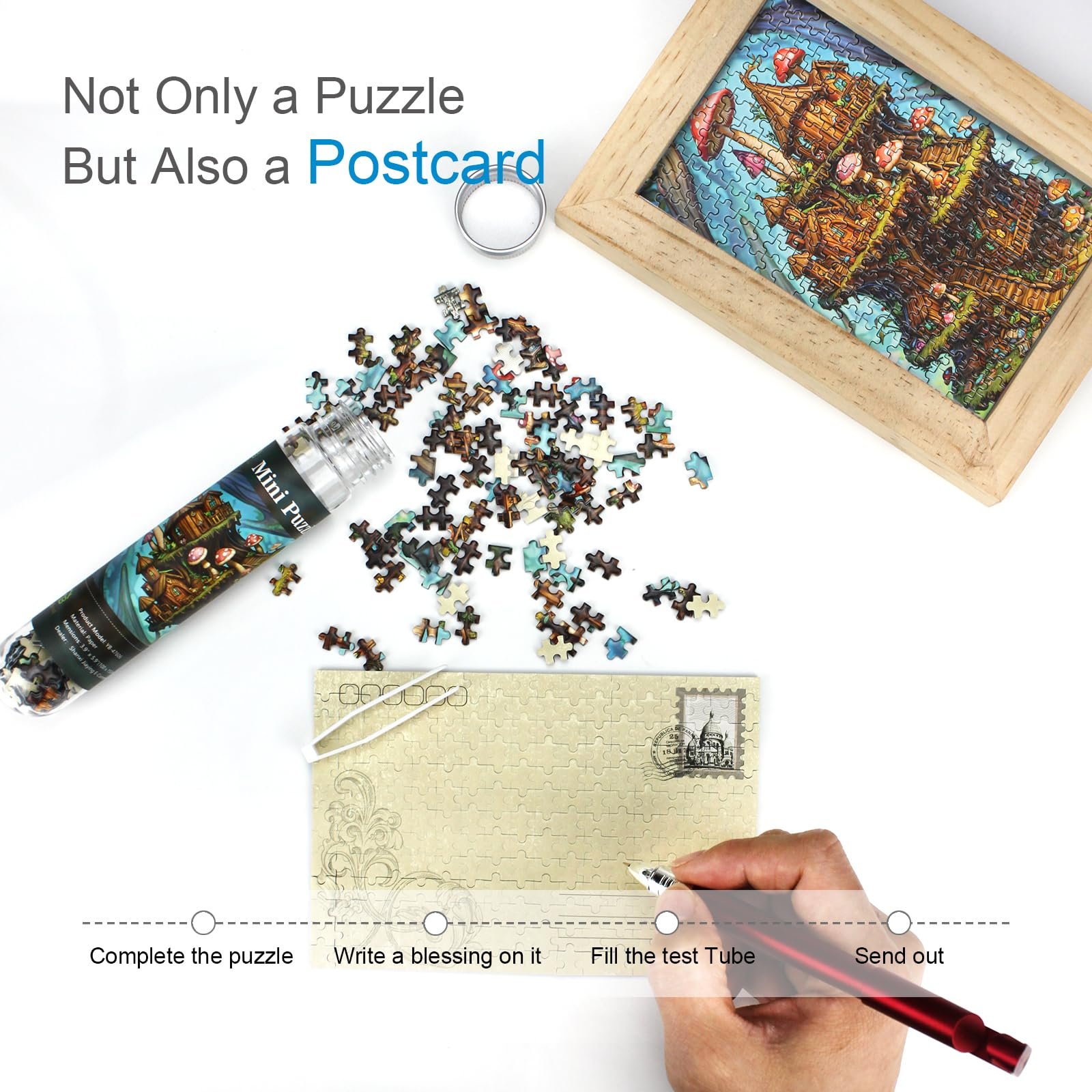 Міні-пазли 234 елементи 8 шт. Мікропазл у пробірці для дорослих 15 x 10 см 6 x 4 дюйми, фото №4