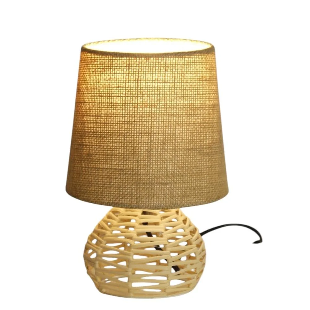 Настільна лампа Rita з тканинним абажуром коричнева E27, фото №1