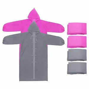 Пончо Patikil, 4 шт., сірий, рожевий - Фото 1