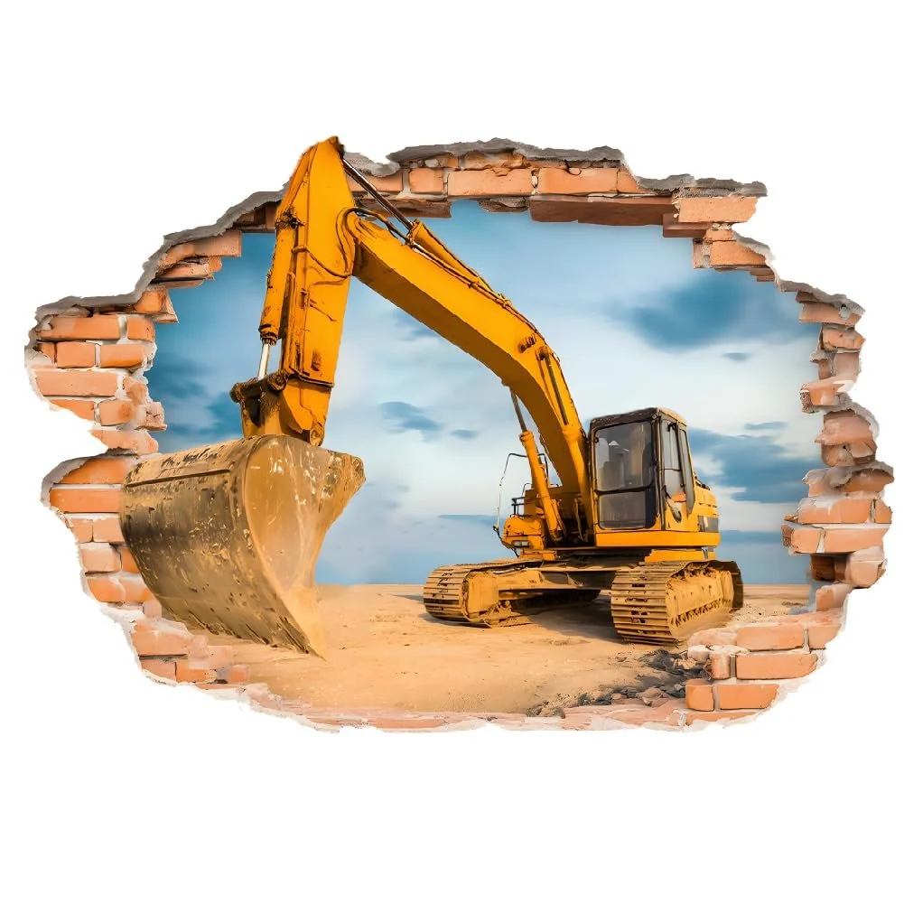 Наклейка на стіну SUPERDANT 3D Digger Brick Wall 96 x 60 см, фото №3