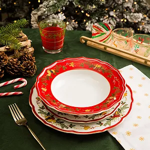 Набор тарелок Generico Nostalgia Porcelain Красный synthetic.ua - Фото 1