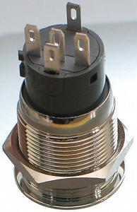 Кнопка антивандальна VJ Parts d22mm стрижка 19mm h32mm 5 контактів індикація synthetic.ua - Фото 1