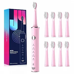 Електрична звукова зубна щітка JTF 5 режимів Рожева - Фото 1