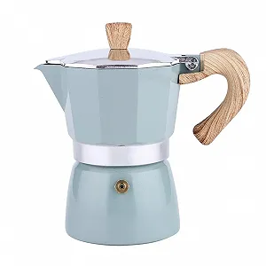 Кофейник VALICLUD Восьмиугольный дизайн Кофеварка из утолщенного алюминия Европейский стиль Светло-зеленый - Фото 1