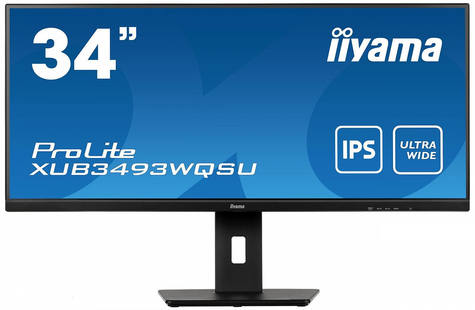 Монітор iiyama ProLite XUB3493WQSU-B5 ADS-IPS LED 34 дюйми UWQHD HDMI DP USB 3.0 FreeSync PIP тонка лінія регулювання висоти чорний, фото №2