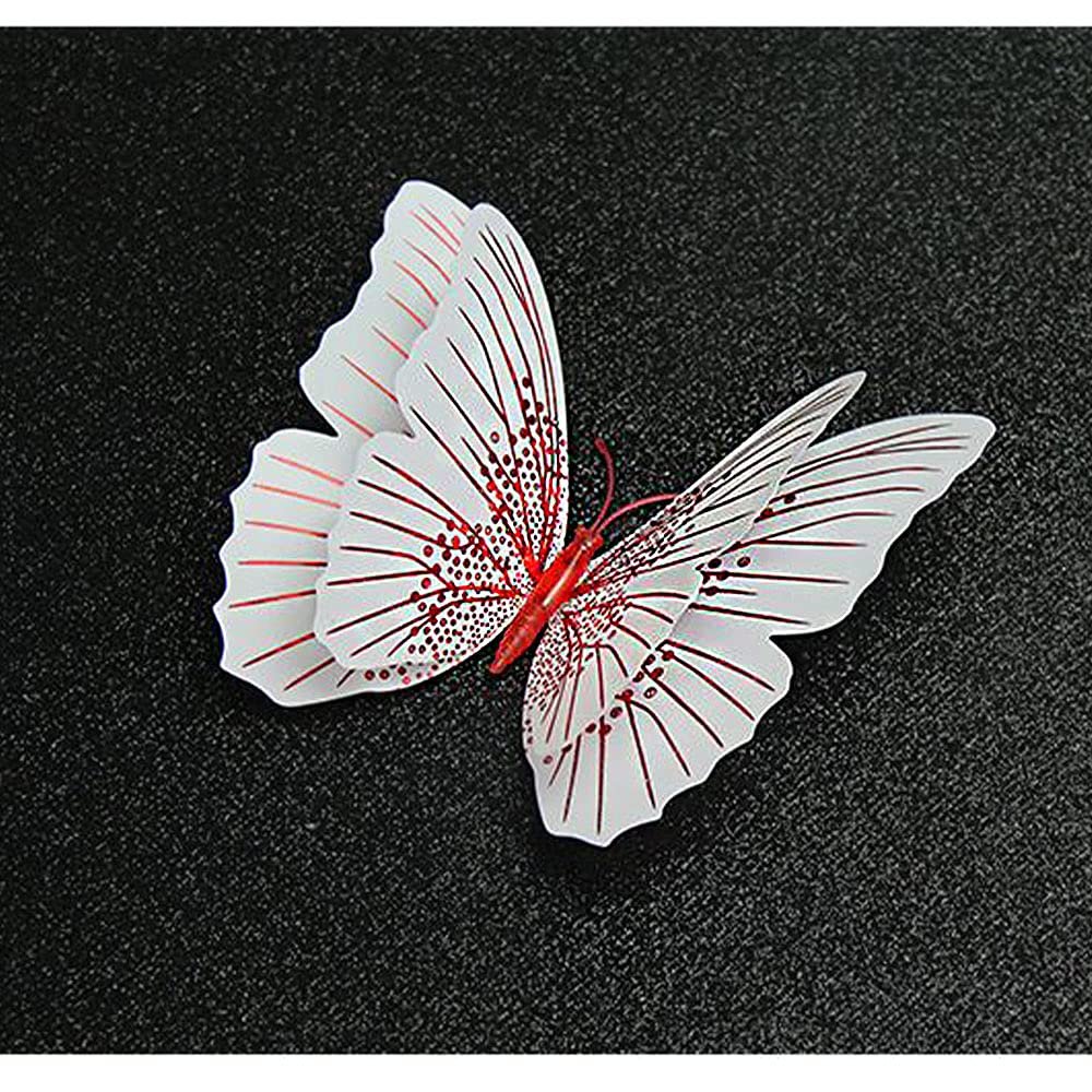 Наклейки на стену Бабочки 3D с магнитом 24 шт. Красные, фото №7
