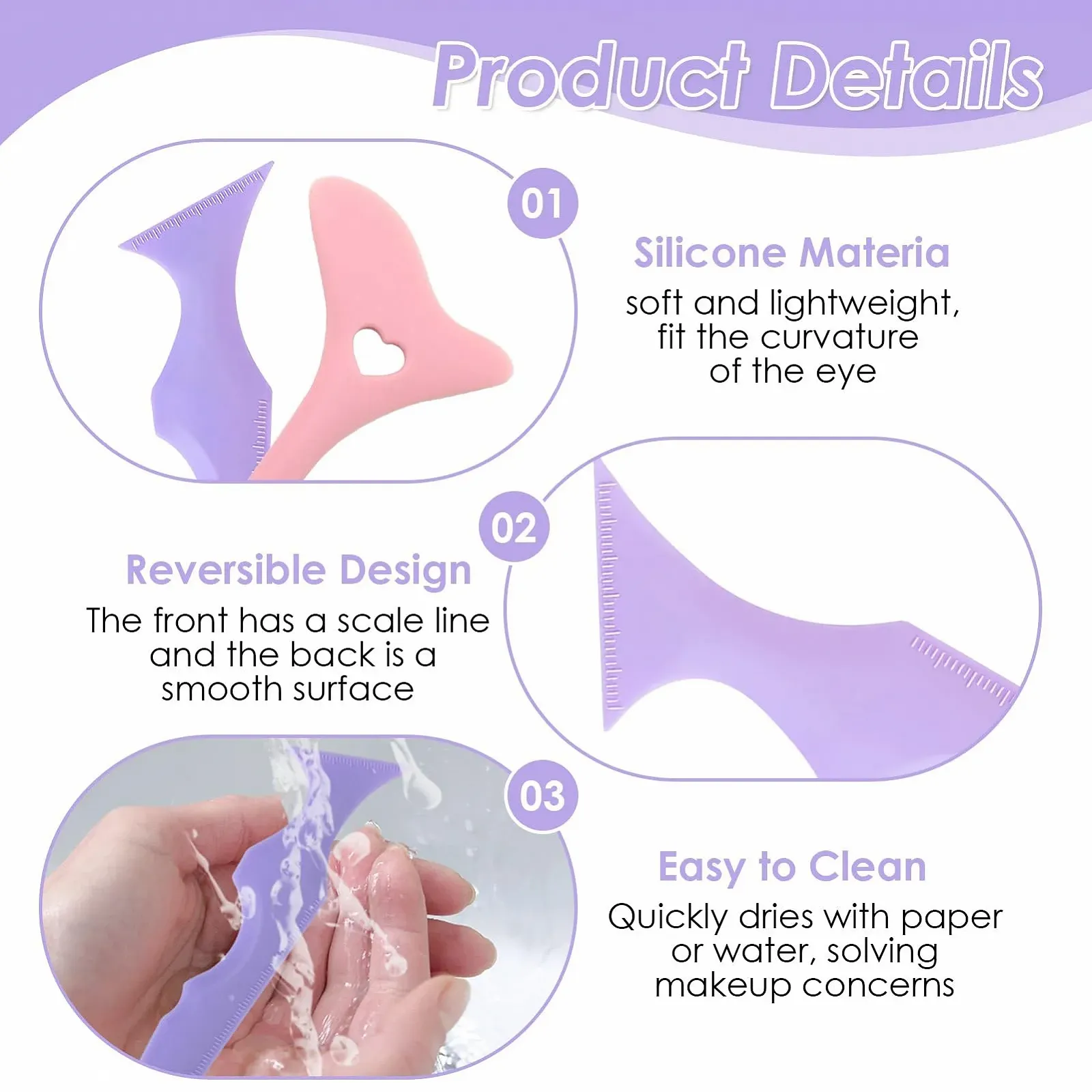 Пензль Eyeliner Stencil Силіконовий багаторазовий для макіяжу, фото №3