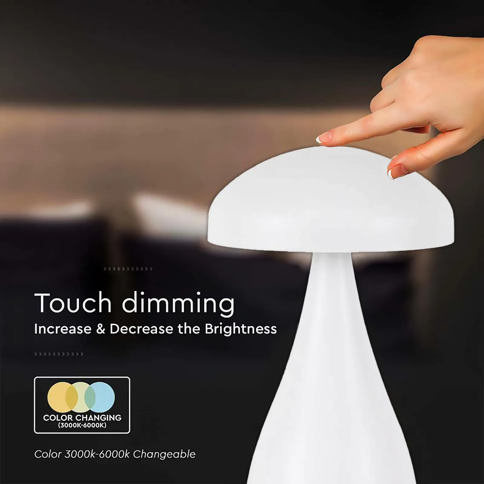 Настільна лампа V-TAC Акумуляторна IP20 1 Вт 55 Лм 3-в-1 Біла, фото №6