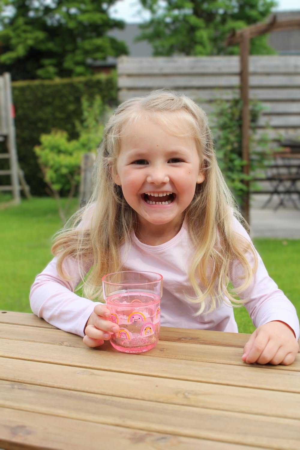 Дитяча чашка moses. Glitter, рожева, пластикова з блискітками, 260 мл (Райдуга), фото №2