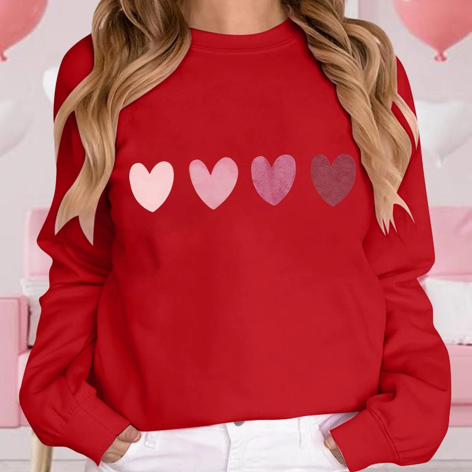 Женский свитшот Vhersily 2025 с принтом, длинный рукав, повседневный, элегантный, с круглым вырезом горловины, без капюшона, фото №2