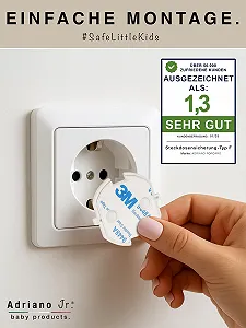 Защита для розеток EU Type F самоклеящаяся с ключом 25 шт. Белый synthetic.ua - Фото 1