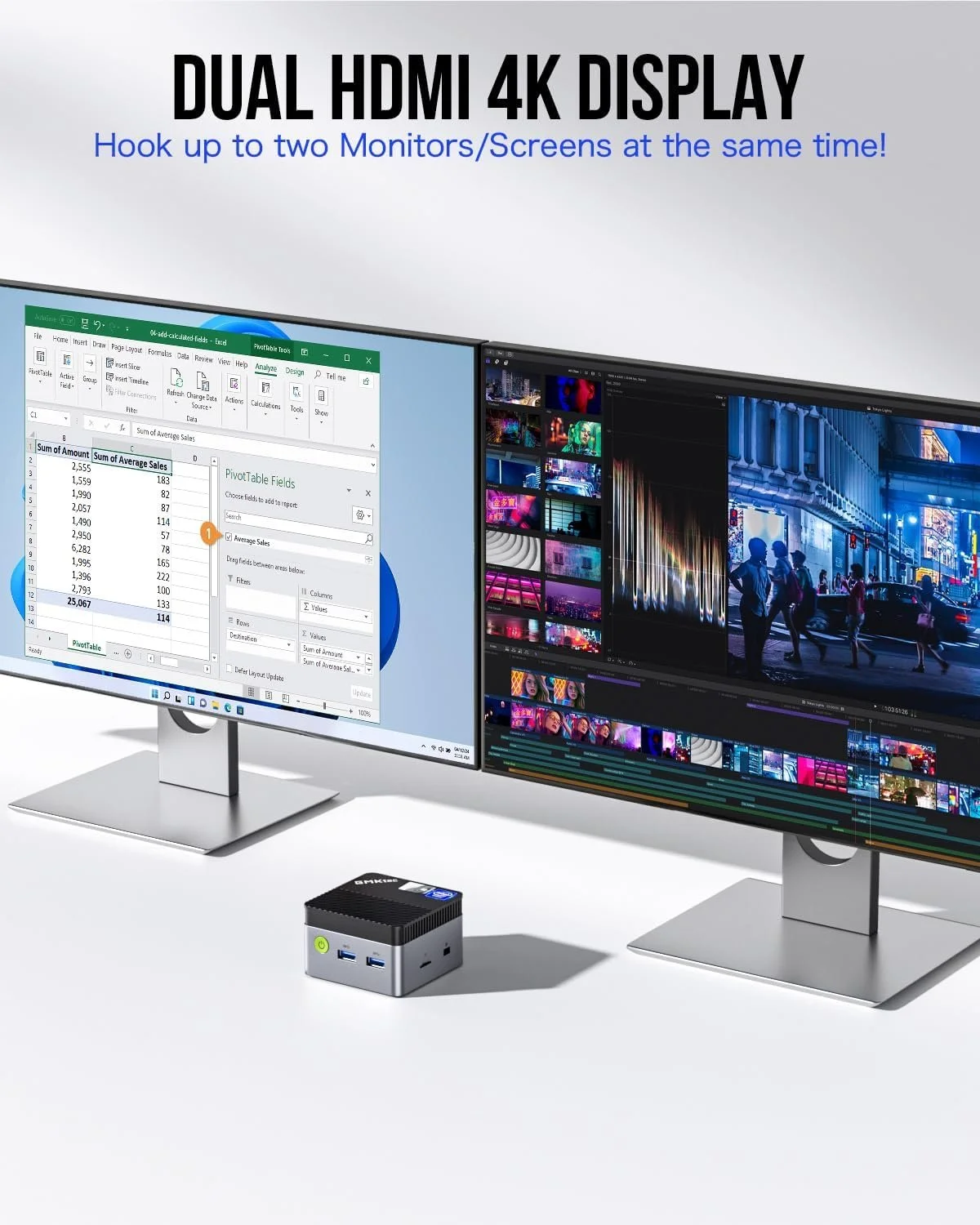 Мини ПК GMKtec G5 / Intel N97 / RAM 12GB / SSD 512GB / 2 x HDMI / LAN / Wi-Fi 5 / Bluetooth 4.2 / Windows 11 Pro / Черный, фото №6