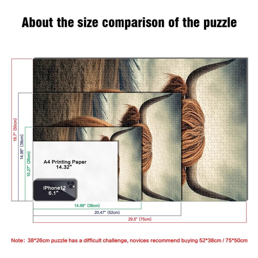 Пазл Highland Cattle 1000 деталей 38 x 26 см, фото №5