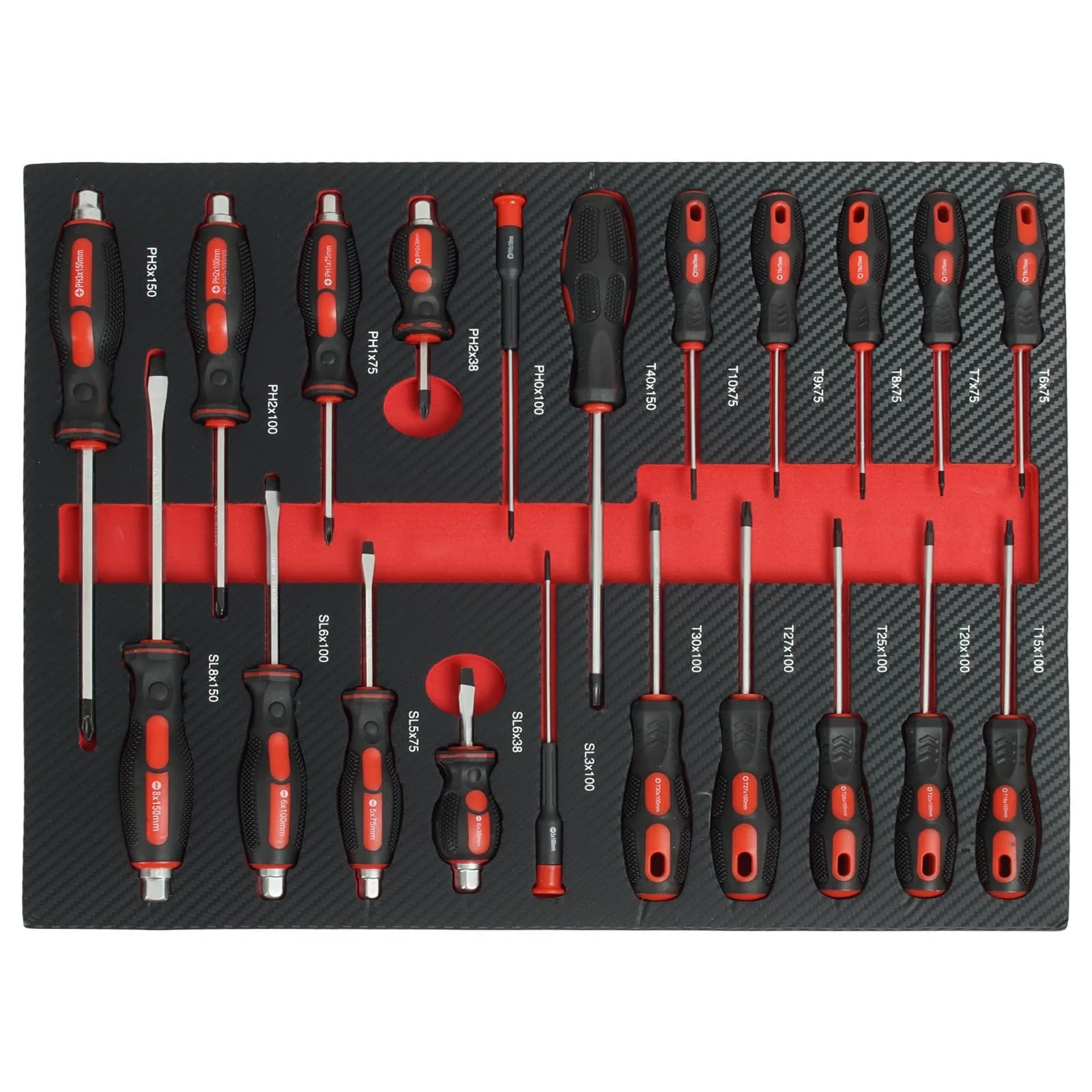 Набір викруток у ложементі TRUTZHOLM Profi 21 предмет CrV 51,5x39,5x4 см Червоний, фото №1