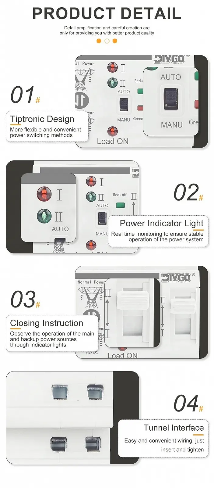 Автомат введення резервного живлення DIYGO DGLBD-80/2E 2P 80A 220V АВР перемикач, фото №4 Автомат введення резервного живлення DIYGO DGLBD-80/2E 2P 80A 220V АВР перемикач, фото №4