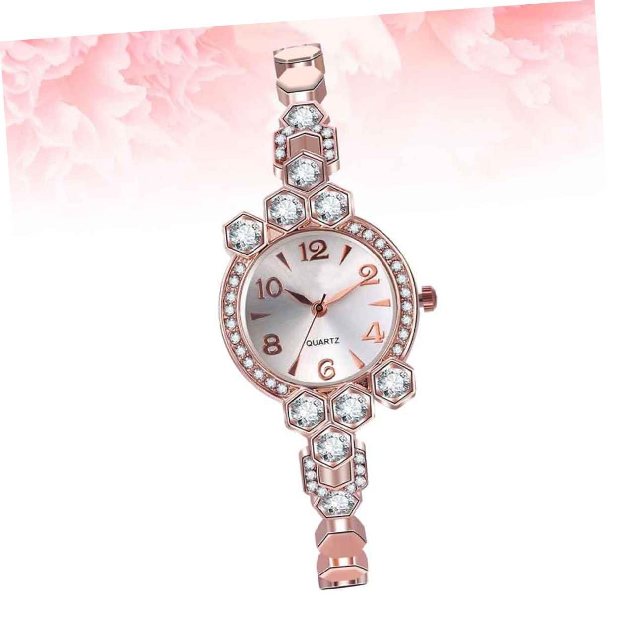 Часы женские PartyKindom Quartz с Rhinestones Rose Gold, фото №5