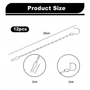 Металлическая цепь для подвешивания 25 см с S-образным крючком и клипсой synthetic.ua - Фото 1