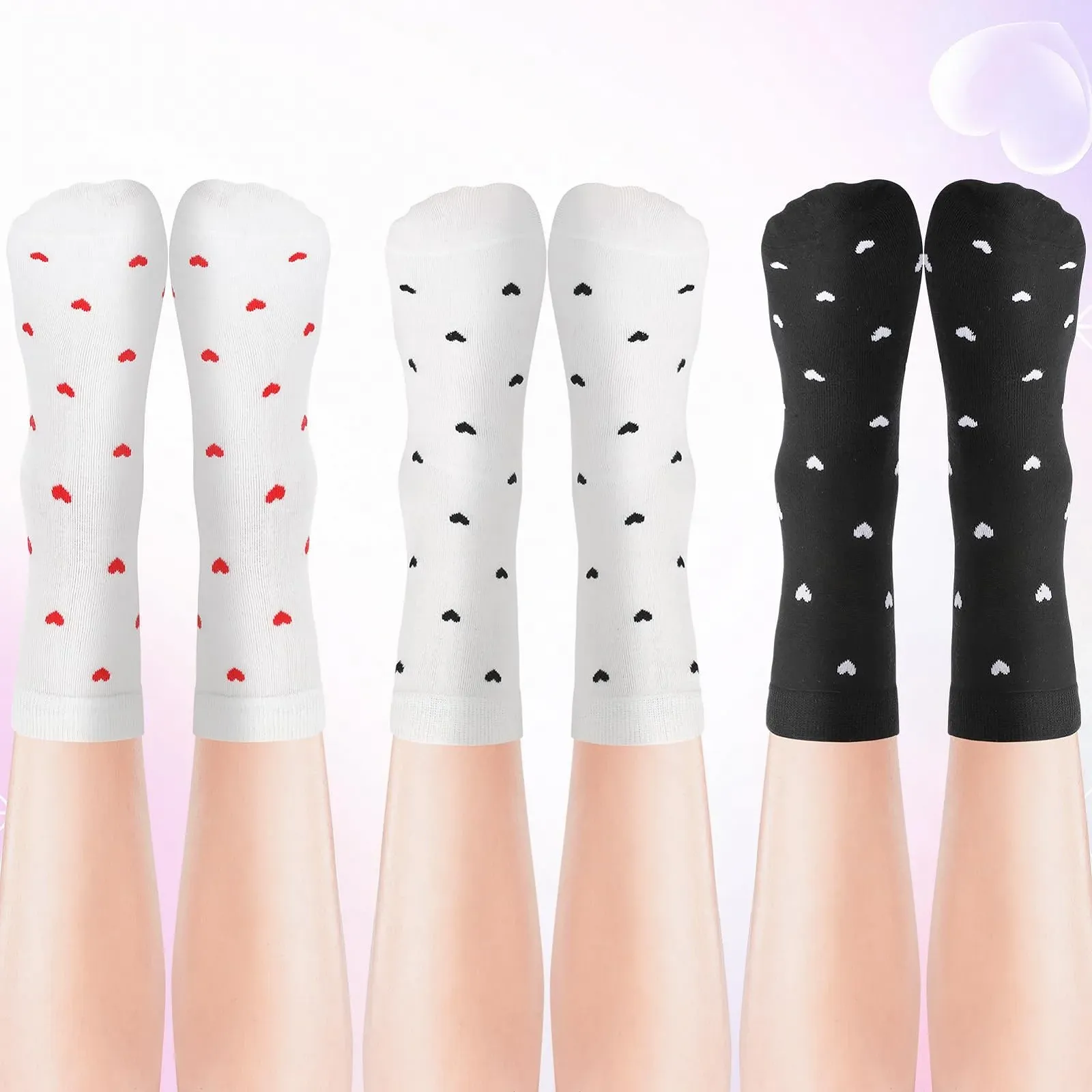 Носки Женские с сердечками, 5 пар, размер 36-40, фото №6
