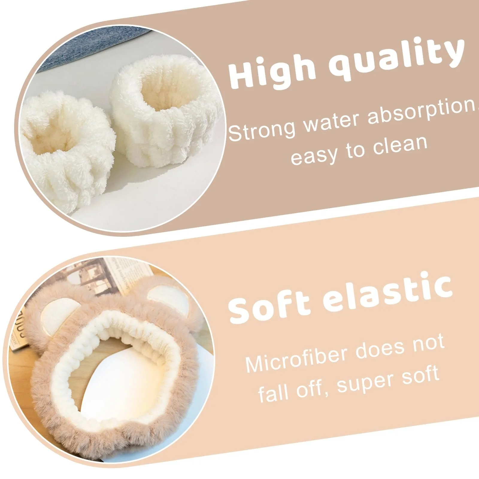 Набір пов'язок для спа-процедур для вмивання обличчя 3 шт., фото №4