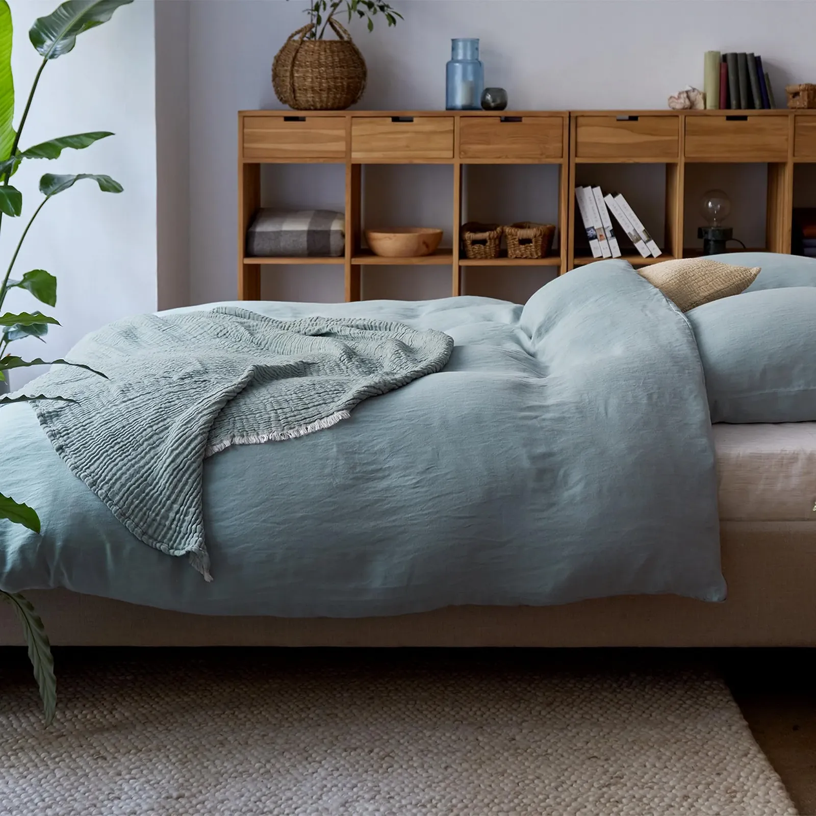 Одеяло URBANARA Couco Muslin, 100% хлопок, светло-серый/серый, марля с эффектом stonewash, 130 x 190 см, фото №8