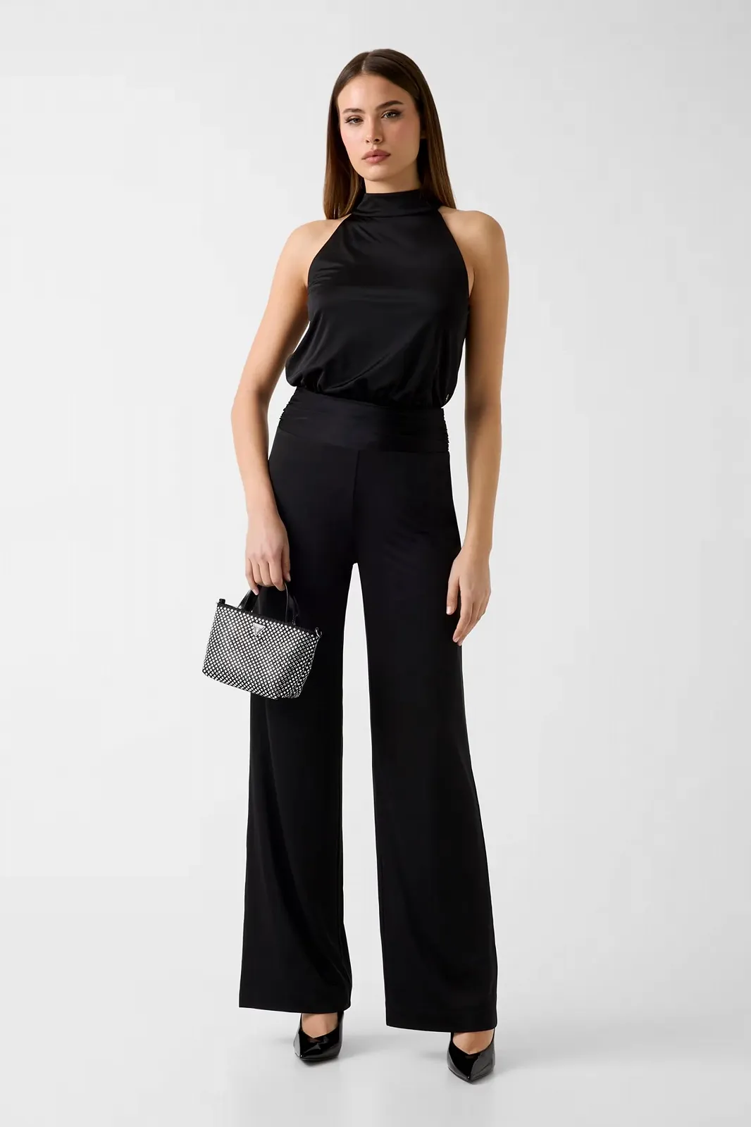 Женский сатиновый топ GUESS JEANS / Черный / Размер S, фото №2