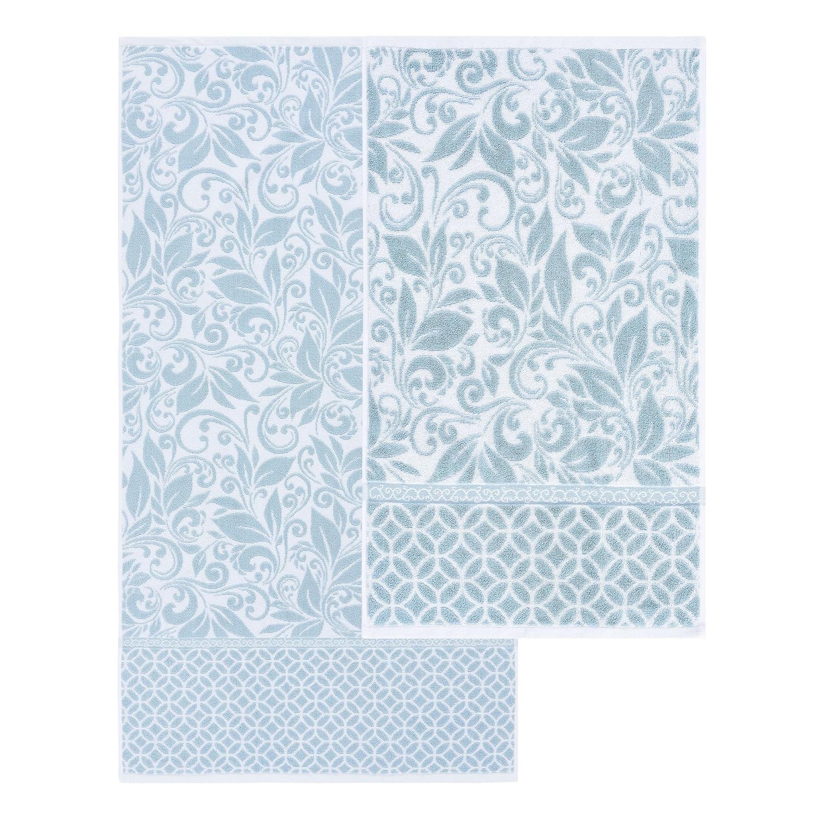 Набір рушників Amrapur Overseas Trefoil filigree 6 шт. жакардові Sterling Blue, фото №5