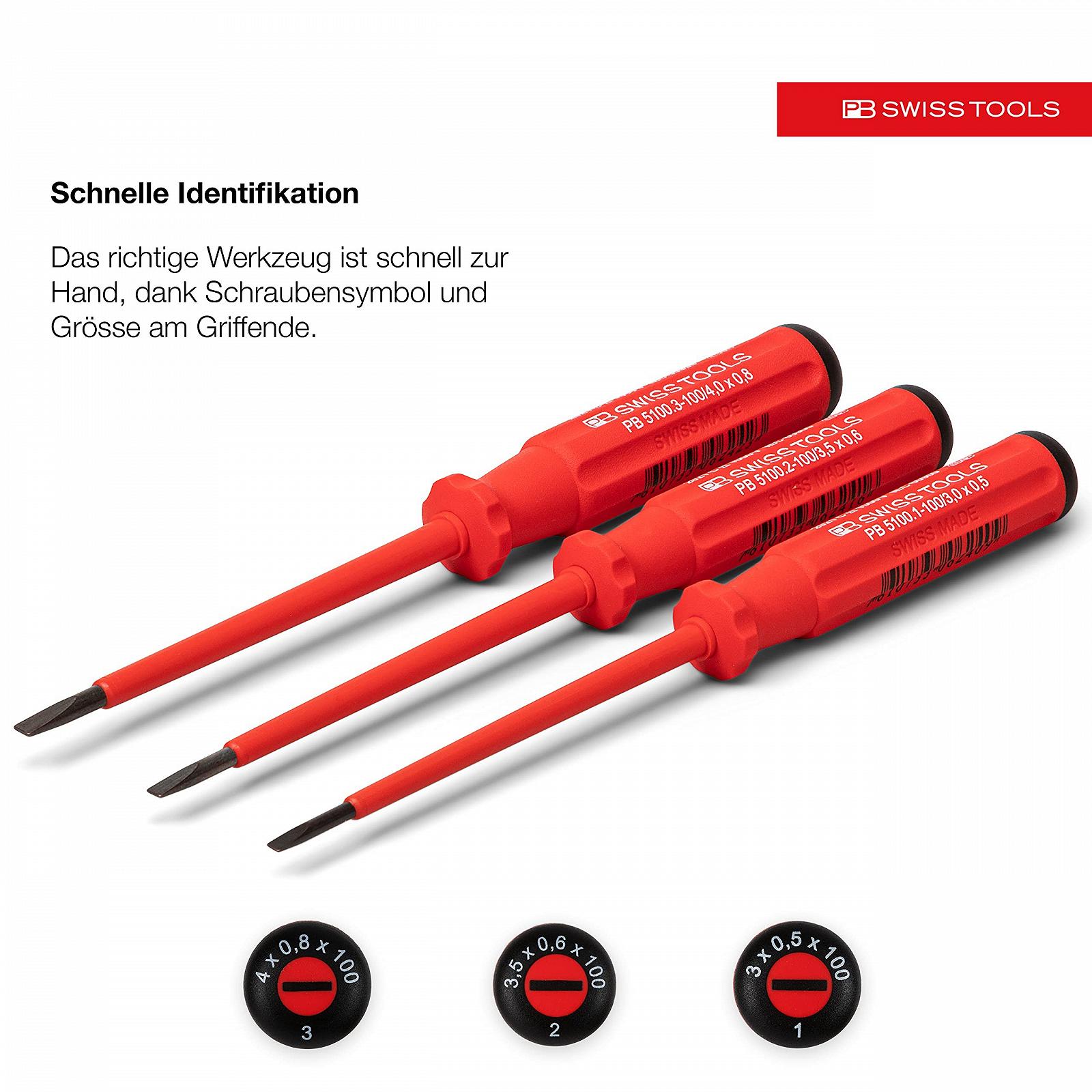 Набор отверток PB Swiss Tools PB 5539 VDE шлицевые 3 шт. 1000 В, фото №4 Набор отверток PB Swiss Tools PB 5539 VDE шлицевые 3 шт. 1000 В, фото №4