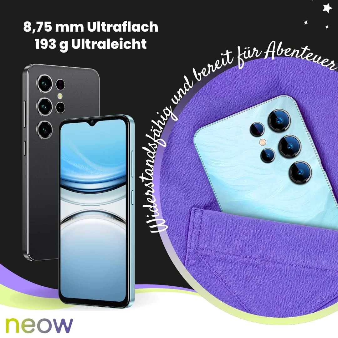 Смартфон Neow Safe + Android 15 4G 128GB 6.52" HD+ Black, фото №5 Смартфон Neow Safe + Android 15 4G 128GB 6.52" HD+ Black, фото №5