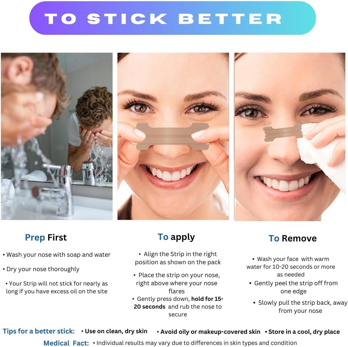 Пластирі для носа від хропіння Пачка з 30 шт., фото №8