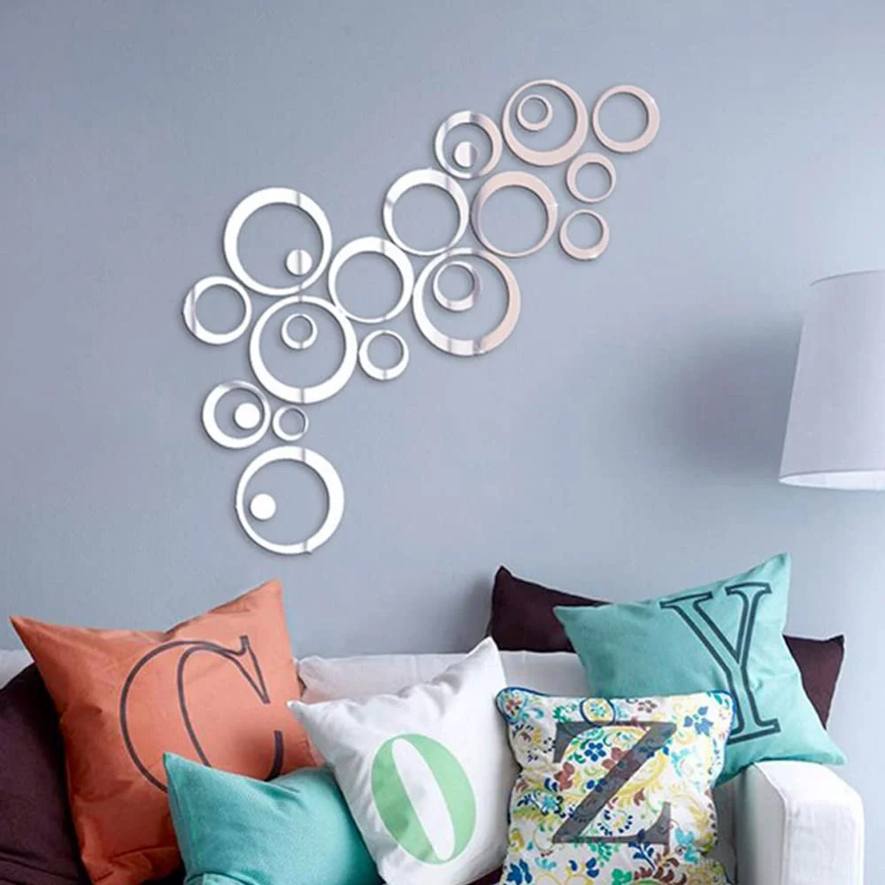 Наклейки на стіну Mirror Circles Round 3D Набір 24 шт., фото №6 Наклейки на стіну Mirror Circles Round 3D Набір 24 шт., фото №6