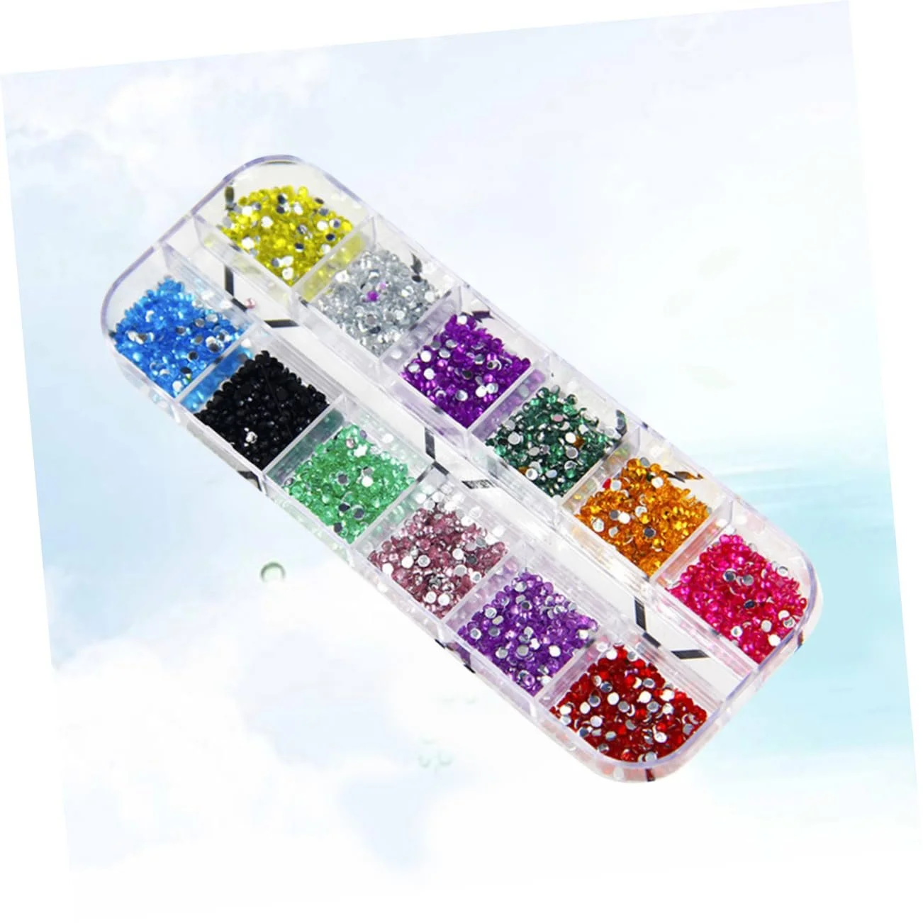 Стрази для нігтів Ipetboom 2000 штук 12 кольорів Блискучі різнокольорові наклейки, фото №2