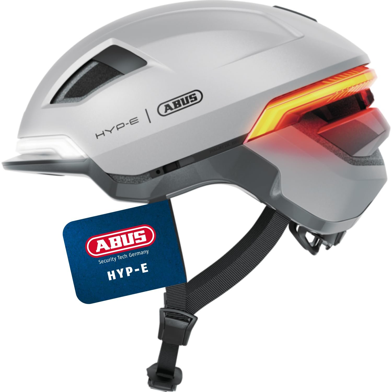 Шолом ABUS HYP-E з переднім ліхтарем, заднім ліхтарем і мигалкою, підходить для велосипедів, електровелосипедів і S-Pedelec, для підлітків і дорослих, фото №1