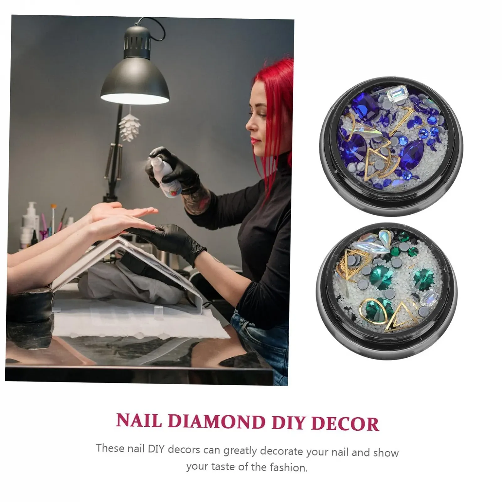 Аксессуары для украшения ногтей (2 коробки) для маникюра своими руками, украшения для ногтей, бисер для ногтей, бриллиантовые украшения для ногтей, шпильки для ногтей, аксессуары для украшения ногтей для девочек, фото №7