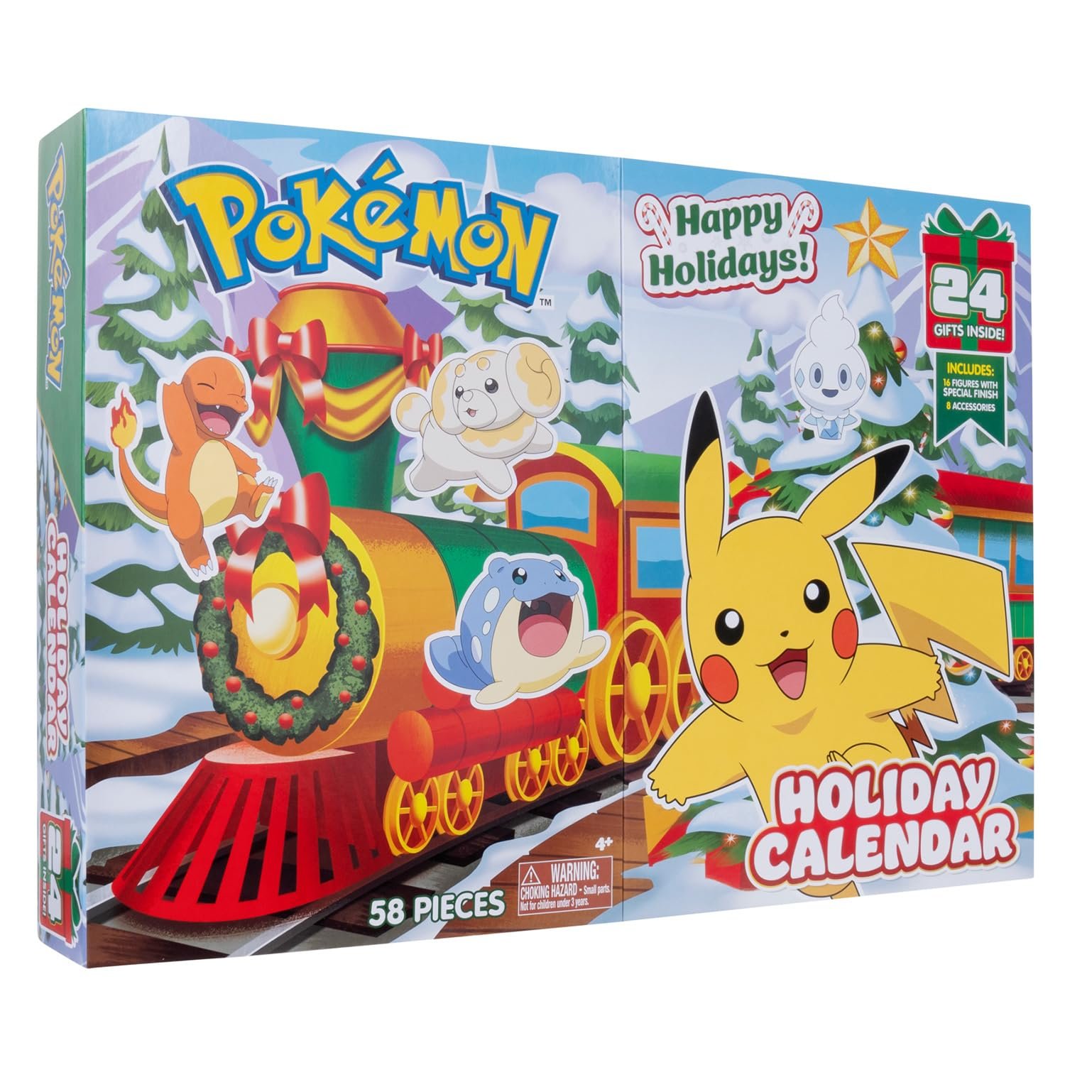 Фігурки Bandai Pokemon Advent Calendar Pokémon, 16 шт, 5 см + 6 елементів декору для складання на різдвяну тематику, фото №1
