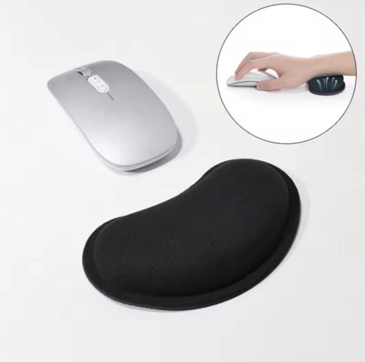 Ергономічний килимок для миші NPK з підставкою під зап’ястя Чорний, фото №5