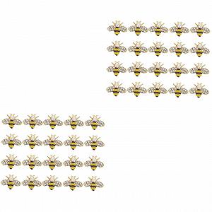 Подвеска для ногтей FRCOLOR Металл Пчелка Украшение для ногтей Свадебное украшение Стразы Украшения для ногтей Alloy 3D ABS, 40 шт - Фото 1